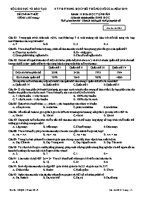 Đề thi trung học phổ thông Quốc gia môn Sinh học năm 2019 - Mã đề 203